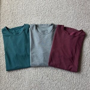BYLT Basics Drop-Cut Signature Bundle(3) Teal, Green Stripe, Red Stripe, Size M